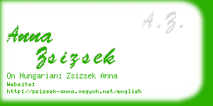 anna zsizsek business card